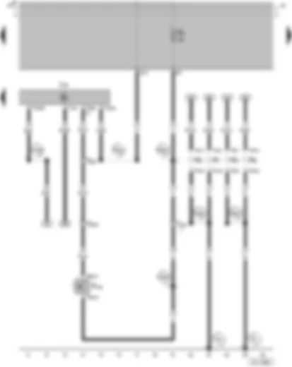 Wiring Diagram  VW GOL 2005 - Interruptor de contato na tampa traseira para sistema de advertência anti-roubo - Aparelho de comando do sistema de alarme - Lâmpadas dos indicadores de direção
