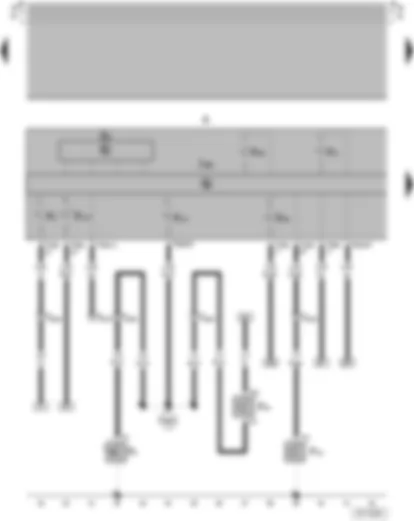 Wiring Diagram  VW GOL 2004 - Handbrake warning switch - Oil pressure switch (0.3 bar) - Brake fluid level warning contact - Rev. Counter - Control unit with display in dash panel insert - Dash panel insert - Alternator warning lamp