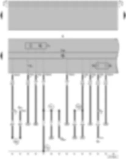 Wiring Diagram  VW GOL 2005 - Fuel gauge - Coolant temperature gauge - Control unit with display in dash panel insert - Dash panel insert - Main beam warning lamp