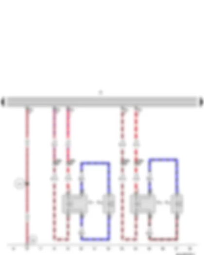 Wiring Diagram  VW GOLF A6 2014 - Radio - Rear left treble loudspeaker - Rear left bass loudspeaker - Rear right treble loudspeaker - Rear right bass loudspeaker