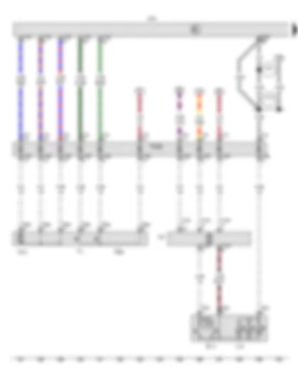 Wiring Diagram  VW GOLF A7 2015 - Rear passenger side window regulator button - Rear right door contact switch - Onboard supply control unit - Rear right door lock unit - Rear right window regulator motor