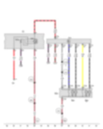 Wiring Diagram  VW GOLF A7 2015 - Switch module 1 in centre console - Start/Stop operation button - Terminal 15 voltage supply relay - Onboard supply control unit - Fuse holder C