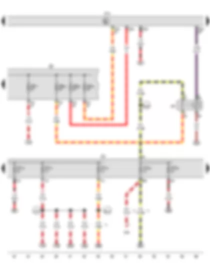 Wiring Diagram  VW GOLF CABRIOLET 2012 - X-contact relief relay - Onboard supply control unit - Fuse holder B - Fuse holder C