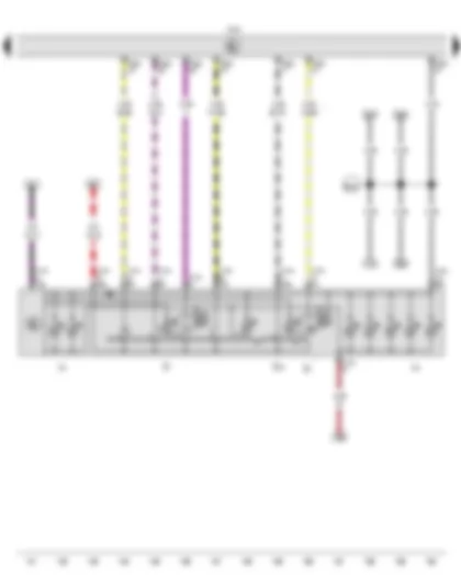 Wiring Diagram  VW GOLF CABRIOLET 2012 - Light switch - Fog light switch - Rear fog light switch - Onboard supply control unit