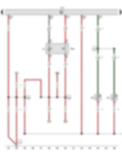 Wiring Diagram  VW GOLF CABRIOLET 2012 - Hazard warning lights button - Onboard supply control unit - Left washer jet heater element - Right washer jet heater element