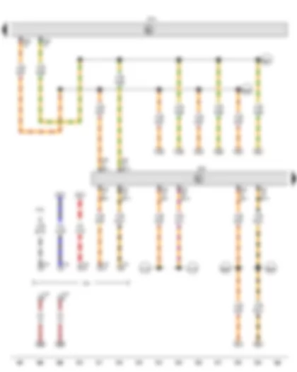 Wiring Diagram  VW GOLF CABRIOLET 2012 - Onboard supply control unit - Data bus diagnostic interface - Diagnostic connection