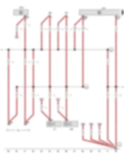 Wiring Diagram  VW GOLF CABRIOLET 2012 - Earth point - lower part of right A-pillar - Earth connection 1 - in main wiring harness - Earth connection 22 - in main wiring harness - Earth connection 26 - in main wiring harness