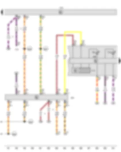 Wiring Diagram  VW GOLF CABRIOLET 2012 - Multifunction indicator - Control unit in dash panel insert - Data bus diagnostic interface