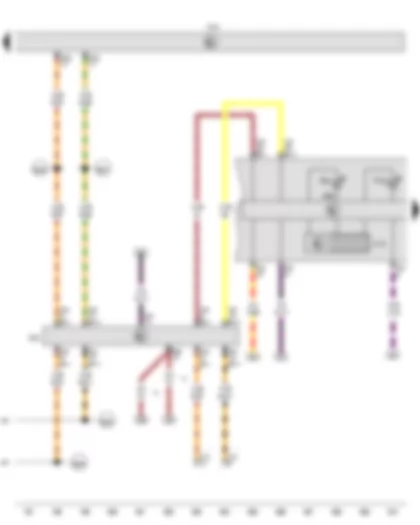 Wiring Diagram  VW GOLF CABRIOLET 2012 - Multifunction indicator - Control unit in dash panel insert - Data bus diagnostic interface