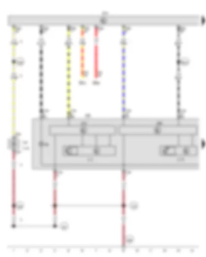 Wiring Diagram  VW GOLF CABRIOLET 2012 - Left gas discharge bulb control unit - Onboard supply control unit - Left gas discharge (xenon) bulb - Left fog light bulb - Left cornering light bulb - Left LED module for daytime running light and side light - Front left turn signal bulb