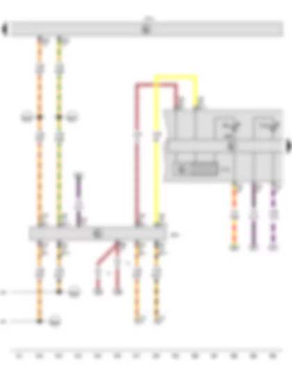 Wiring Diagram  VW GOLF CABRIOLET 2012 - Multifunction indicator - Control unit in dash panel insert - Data bus diagnostic interface