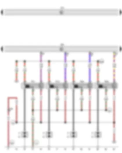 Wiring Diagram  VW GOLF CABRIOLET 2012 - Engine control unit - Ignition coil 1 with output stage - Ignition coil 2 with output stage - Ignition coil 3 with output stage - Ignition coil 4 with output stage - Spark plugs