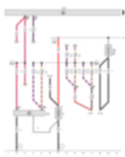 Wiring Diagram  VW GOLF CABRIOLET 2014 - Battery - Battery monitor control unit - Onboard supply control unit - Fuse 1 in fuse holder A