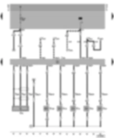 Wiring Diagram  VW GOLF CABRIOLET 2002 - Simos control unit - knock sensor - intake manifold change-over valve - injectors