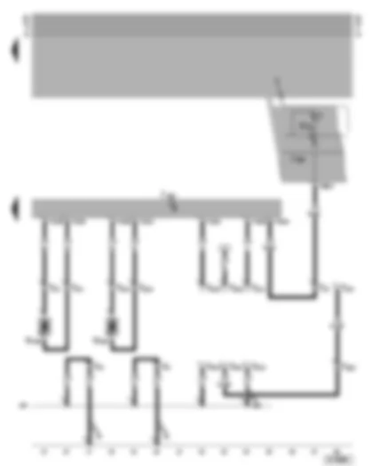 Wiring Diagram  VW GOLF CABRIOLET 2002 - Airbag control unit - side airbag igniter - airbag warning lamp