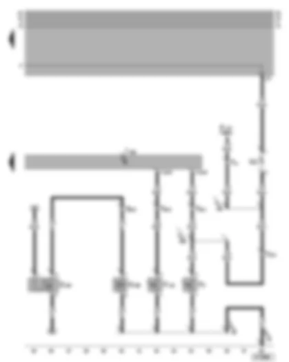 Wiring Diagram  VW GOLF CABRIOLET 2002 - Anti-theft alarm system control unit - rear lid release switch - luggage compartment release solenoid - rear lid contact switch for anti-theft alarm system - luggage compartment light 