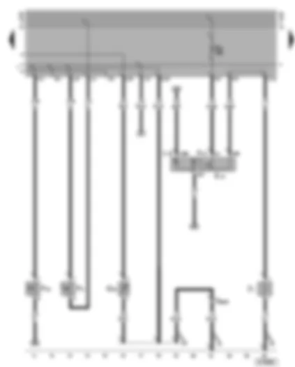 Wiring Diagram  VW GOLF CABRIOLET 2002 - Handbrake warning switch - brake fluid level warning contact - heated rear window - coolant shortage indicator sender