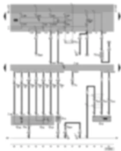 Wiring Diagram  VW GOLF CABRIOLET 2002 - Motronic control unit - throttle valve module - intake air temperature sender - engine speed sender - fuel pump relay