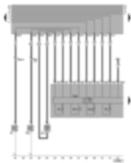 Wiring Diagram  VW GOLF CABRIOLET 2002 - Dash panel insert - optical and acoustic oil pressure warning - ambient temperature sensor - coolant temperature/coolant shortage warning lamp