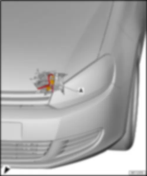 VW GOLF CABRIOLET 2013 Coupling point near left headlight