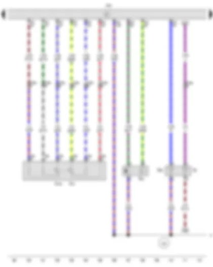 Wiring Diagram  VW GOLF CITY 2006 - Coolant temperature display sender - Hall sender - Coolant temperature sender - Accelerator position sender - Accelerator position sender 2 - Motronic control unit