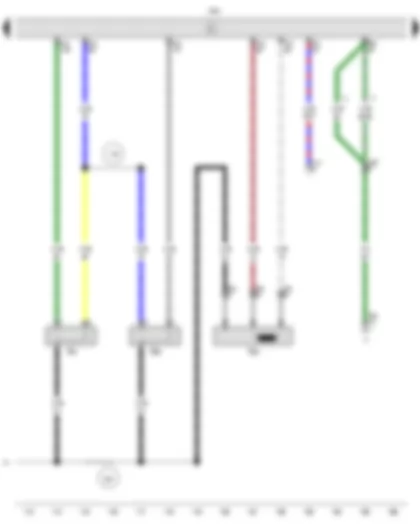 Wiring Diagram  VW GOLF CITY 2006 - Engine speed sender - Knock sensor 1 - Knock sensor 2 - Motronic control unit