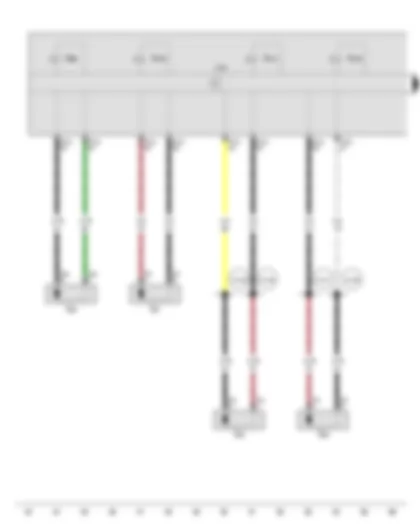 Wiring Diagram  VW GOLF CITY 2008 - Rear right speed sensor - Front right speed sensor - Rear left speed sensor - Front left speed sensor - ABS control unit - Front right ABS inlet valve - Front right ABS outlet valve - Front left ABS inlet valve - Front left ABS outlet valve