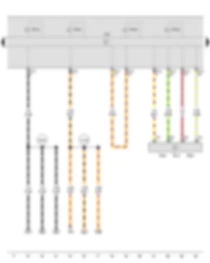 Wiring Diagram  VW GOLF CITY 2008 - Lateral acceleration sender - Yaw rate sender - ESP sensor unit - ABS control unit - Rear right ABS inlet valve - Rear left ABS inlet valve - Rear right ABS outlet valve - Rear left ABS outlet valve