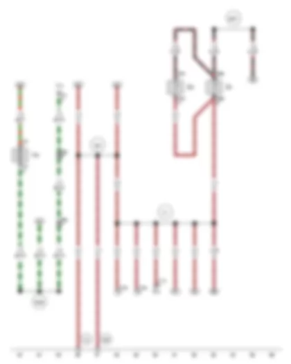 Wiring Diagram  VW GOLF CITY 2008 - Windscreen and rear window washer pump - Left washer jet heater element - Right washer jet heater element