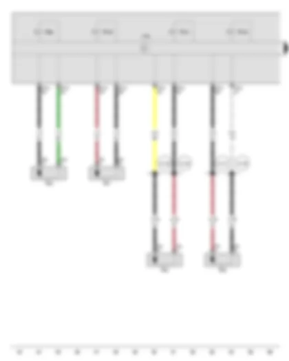 Wiring Diagram  VW GOLF CITY 2010 - Rear right speed sensor - Front right speed sensor - Rear left speed sensor - Front left speed sensor - ABS control unit - Front right ABS inlet valve - Front right ABS outlet valve - Front left ABS inlet valve - Front left ABS outlet valve
