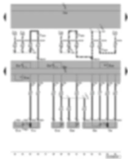 Wiring Diagram  VW GOLF PLUS 2006 - Air conditioning system control unit - air recirculation flap control motor - footwell vent temperature sender and evaporator - temperature flap control motor - heated seat regulator