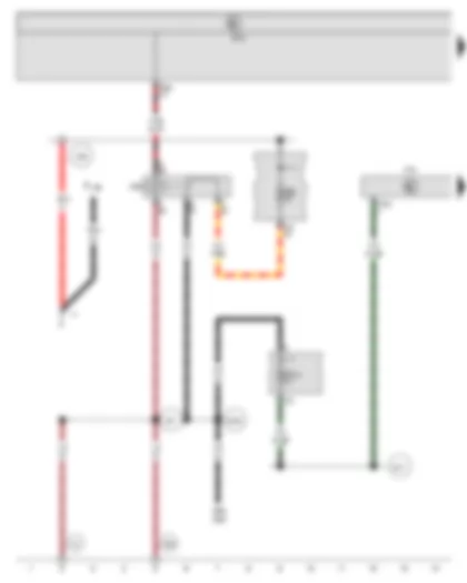 Wiring Diagram  VW GOLF PLUS 2009 - Terminal 15 voltage supply relay - Park assist steering control unit - Fuse 7 on fuse holder B - Fuse 13 on fuse holder C