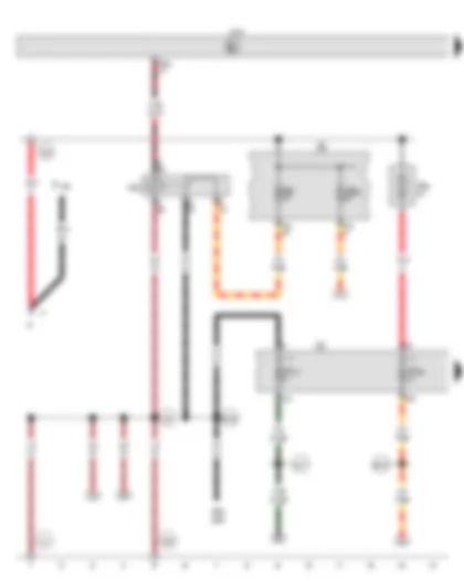 Wiring Diagram  VW GOLF PLUS 2009 - Terminal 15 voltage supply relay - Fuse holder B - Fuse holder C