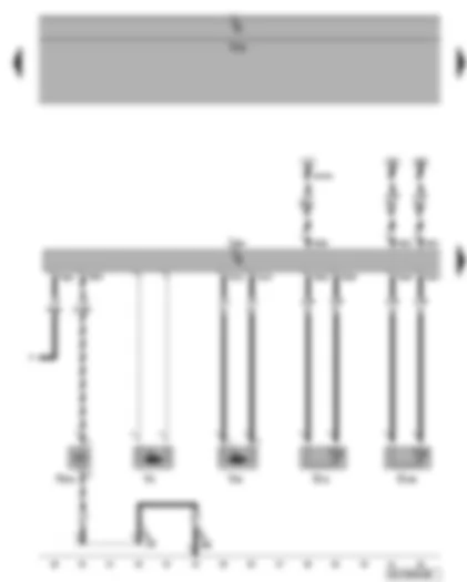 Wiring Diagram  VW GOLF PLUS 2009 - Auxiliary heater control unit - heater coolant shut-off valve - combustion air blower - recirculation pump - temperature sensor - overheating sensor