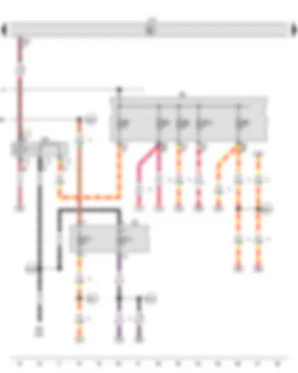 Wiring Diagram  VW GOLF PLUS 2009 - Terminal 15 voltage supply relay - Fuse holder B - Fuse holder C