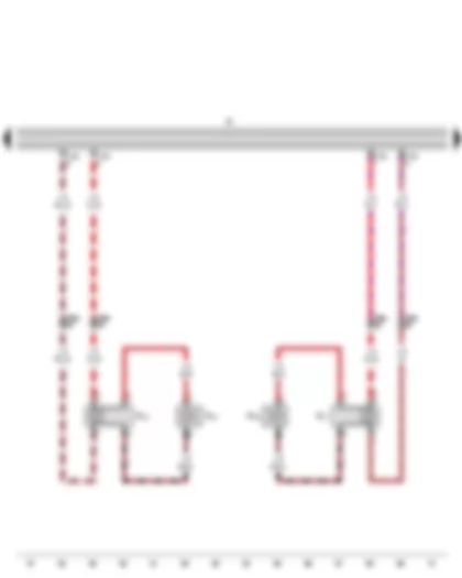 Wiring Diagram  VW GOLF PLUS 2002 - Radio - Rear left treble loudspeaker - Rear left bass loudspeaker - Rear right treble loudspeaker - Rear right bass loudspeaker