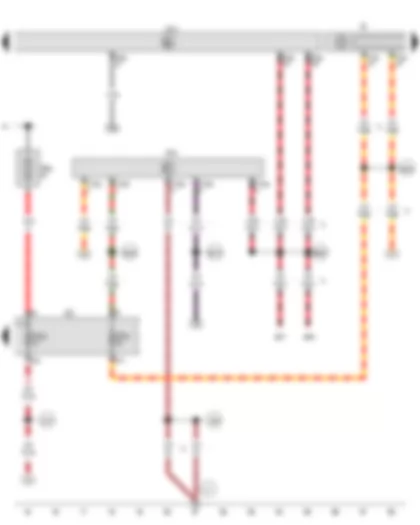 Wiring Diagram  VW GOLF PLUS 2012 - Voltage stabiliser - Radio - Fuse 5 in fuse holder A - Fuse holder C