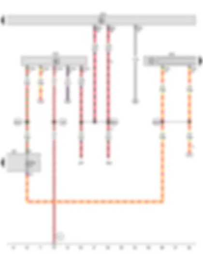 Wiring Diagram  VW GOLF PLUS 2002 - Control unit with display for radio and navigation - Voltage stabiliser - Fuse holder C