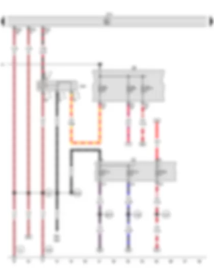 Wiring Diagram  VW GOLF PLUS 2013 - Terminal 15 voltage supply relay - Fuse holder B - Fuse holder C