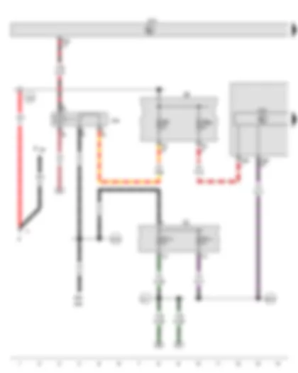 Wiring Diagram  VW GOLF PLUS 2014 - ABS control unit - Terminal 15 voltage supply relay - Fuse holder B - Fuse holder C