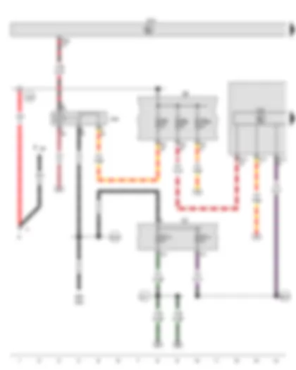 Wiring Diagram  VW GOLF PLUS 2014 - ABS control unit - Terminal 15 voltage supply relay - Fuse holder B - Fuse holder C