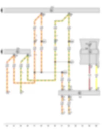 Wiring Diagram  VW GOLF PLUS 2013 - Control unit in dash panel insert - Trailer detector control unit - Data bus diagnostic interface - Trailer operation warning lamp