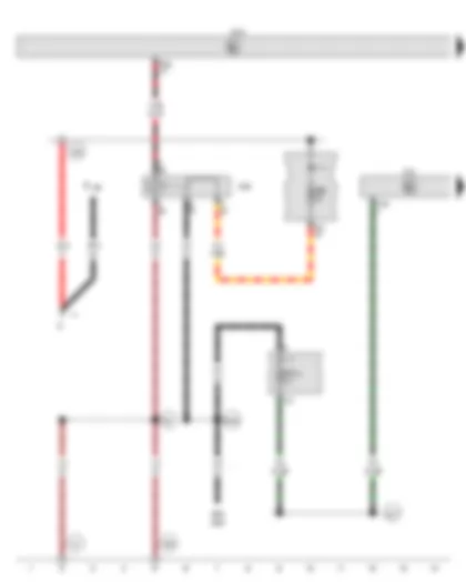 Wiring Diagram  VW GOLF PLUS 2011 - Terminal 15 voltage supply relay - Park assist steering control unit - Fuse 7 on fuse holder B - Fuse 13 on fuse holder C