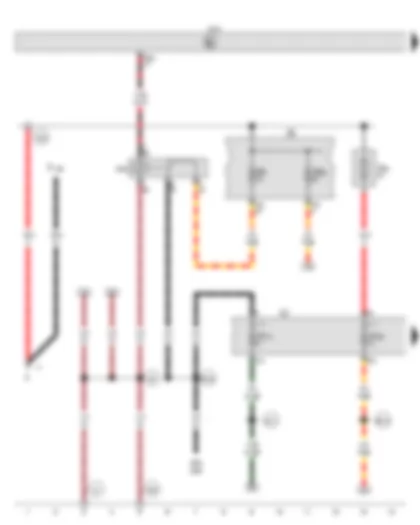 Wiring Diagram  VW GOLF PLUS 2014 - Terminal 15 voltage supply relay - Fuse holder B - Fuse holder C