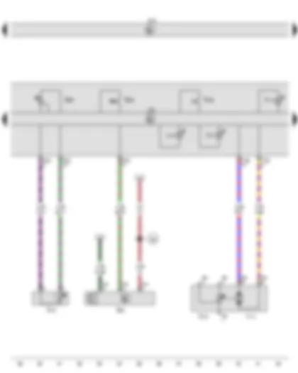 Wiring Diagram  VW GOLF PLUS 2013 - High-pressure sender - Centre vent temperature sender - Air conditioning system control unit - Air recirculation flap control motor