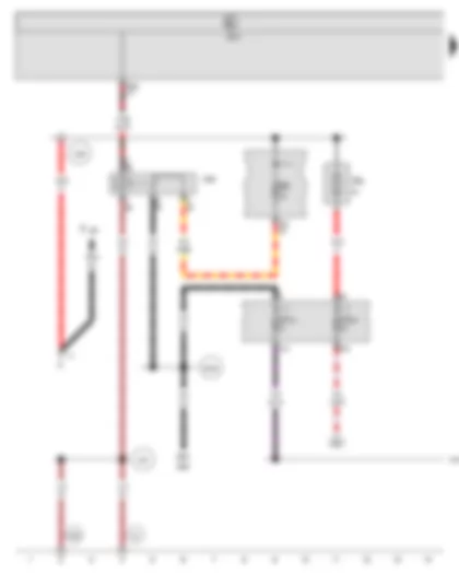 Wiring Diagram  VW GOLF PLUS 2014 - Terminal 15 voltage supply relay - Fuse 5 in fuse holder A - Fuse 7 on fuse holder B - Fuse 14 on fuse holder C - Fuse 43 on fuse holder C