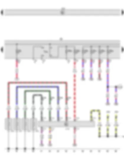 Wiring Diagram  VW GOLF PLUS 2013 - Automatic glow period control unit - Glow plug 1 - Glow plug 2 - Glow plug 3 - Glow plug 4 - Fuse holder B - Push-in bridge