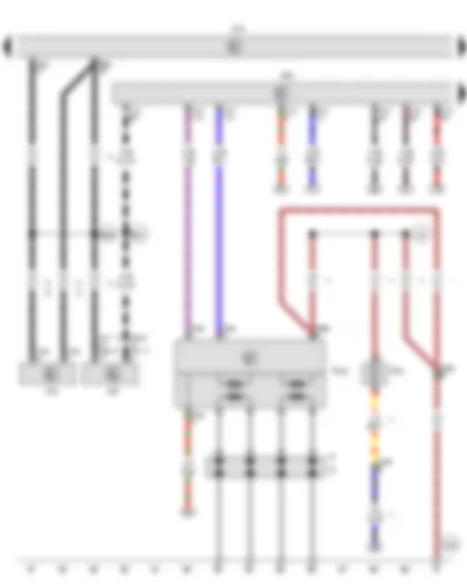 Wiring Diagram  VW GOLF PLUS 2014 - Onboard supply control unit - Engine control unit - Ignition transformer - Spark plug connector - Spark plugs