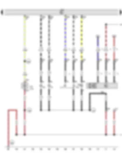 Wiring Diagram  VW GOLF PLUS 2011 - Left fog light bulb - Left cornering light bulb - Left daytime running light bulb - Left side light bulb - Front left turn signal bulb - Left headlight dipped beam bulb - Left headlight main beam bulb - Left headlight range control motor