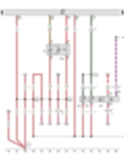 Wiring Diagram  VW GOLF PLUS 2011 - Hazard warning lights button - Rain and light sensor - Left washer jet heater element - Right washer jet heater element